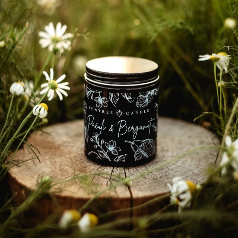 Vontree Candle Sójová vonná svíčka Pačuli, Bergamot 180 ml