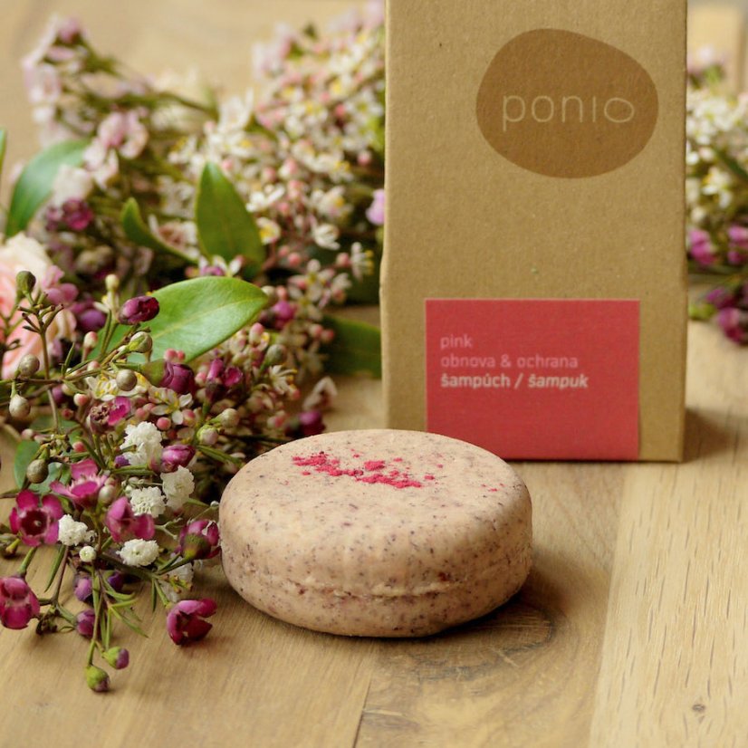 Ponio tuhý šampon na vlasy Pink obnova & ochrana