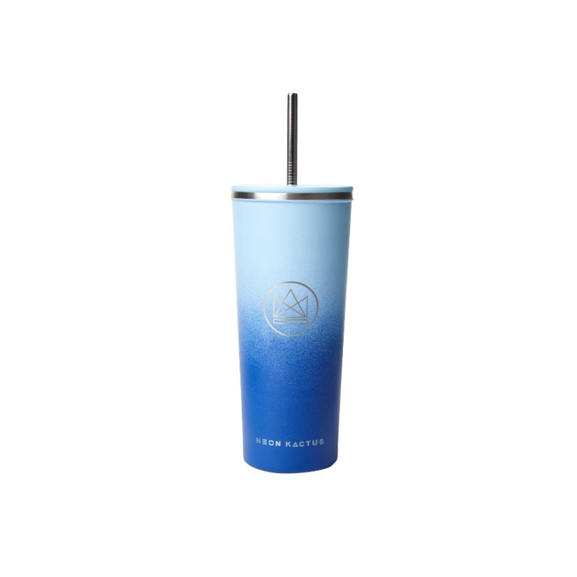 Neon Kactus Designový nerez pohár s brčkem 710 ml