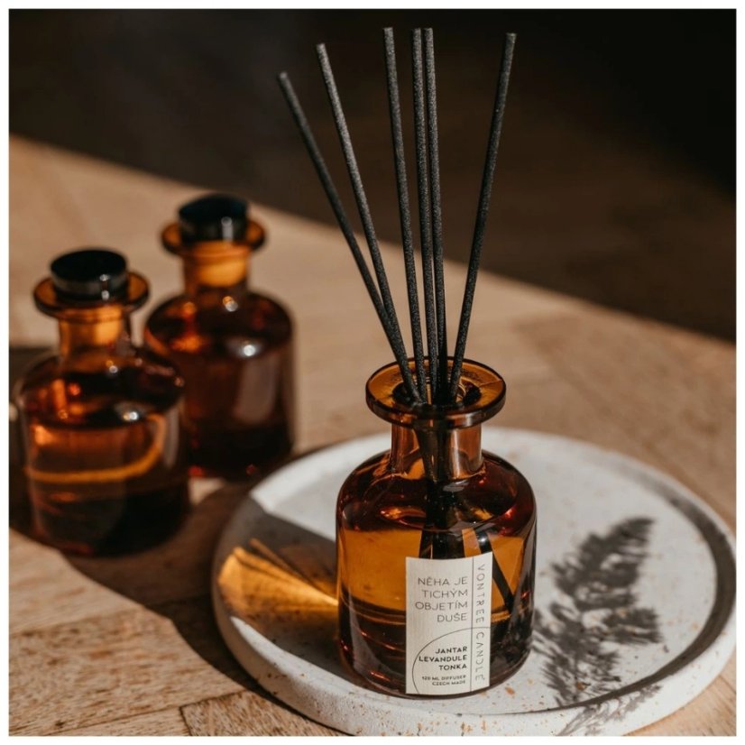 Vontree Candle Skleněný aroma difuzér Jantar, Levandule, Tonka