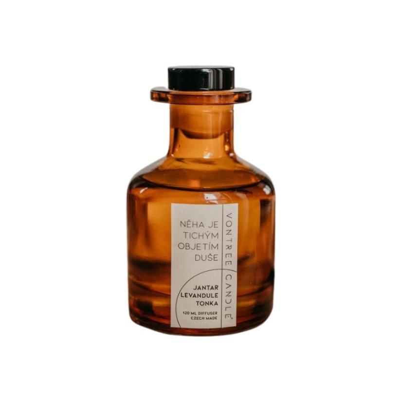 Vontree Candle Skleněný aroma difuzér Jantar, Levandule, Tonka