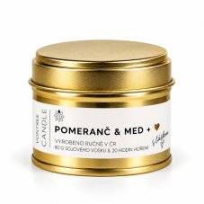 Vontree Candle Vonná sójová svíčka v plechovce Santal, Med, Pomeranč