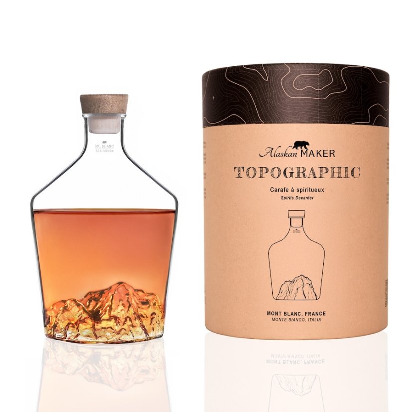 Alaskan Maker skleněná karafa na alkohol Mont Blanc