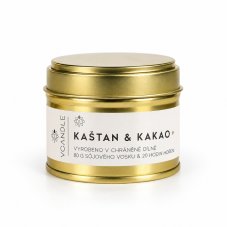 Vontree Candle Vonná sójová svíčka v plechovce Kakao, Kaštan
