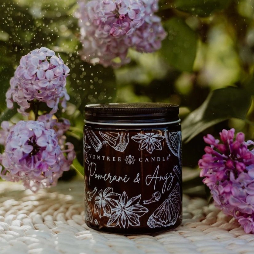 Vontree Candle Sójová vonná svíčka Pomeranč, Anýz 180 ml