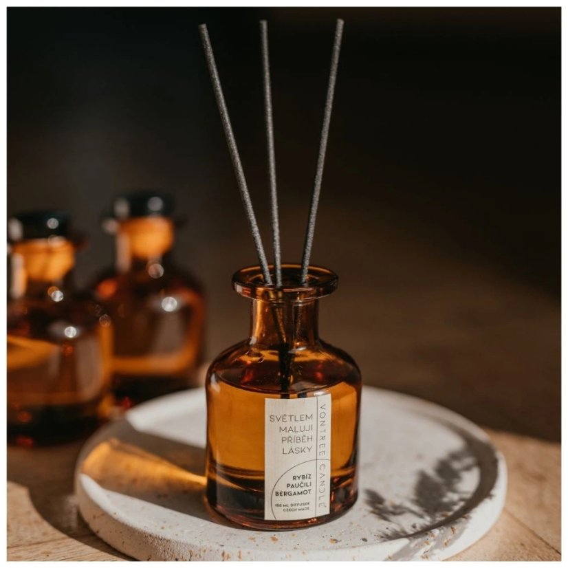 Vontree Candle Skleněný aroma difuzér Pačuli, Rybíz, Bergamot
