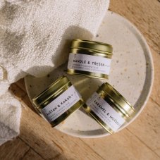 Vontree Candle Vonná sójová svíčka v plechovce Karamel, Mořská sůl