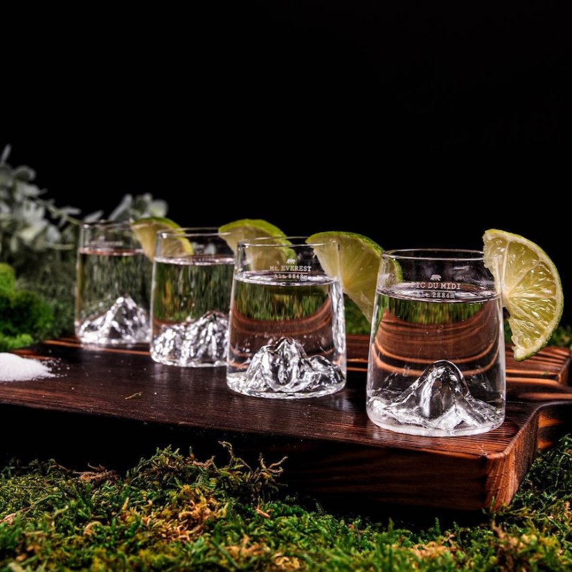 Alaskan Maker designové skleničky na panáky TOPOGRAPHIC 4 ks