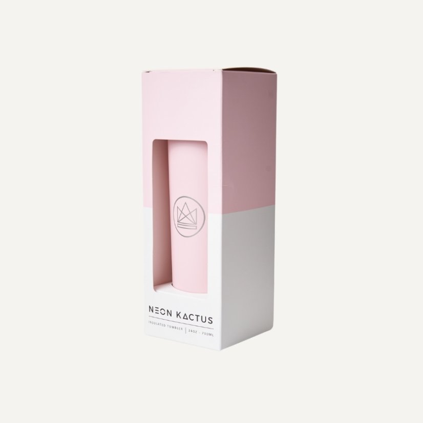 Neon Kactus Designový nerez pohár s brčkem 710 ml