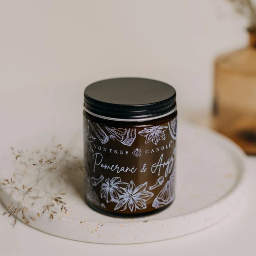 Vontree Candle Sójová vonná svíčka Pomeranč, Anýz 180 ml
