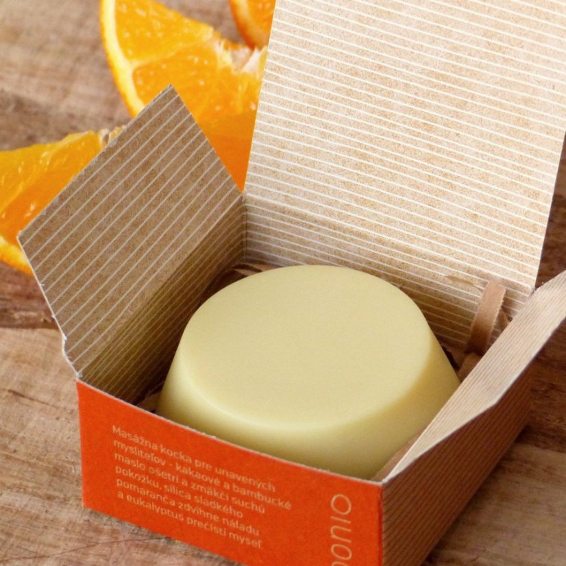 Ponio masážní kostka Pomeranč a eukalyptus