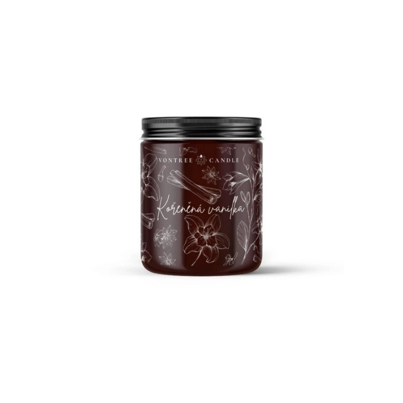 Vontree Candle Sójová vonná svíčka Kořeněná Vanilka 180ml