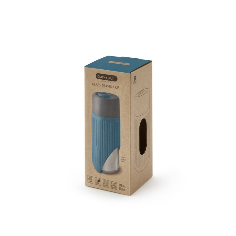 Black + Blum Cestovní skleněný hrnek na kávu 340 ml