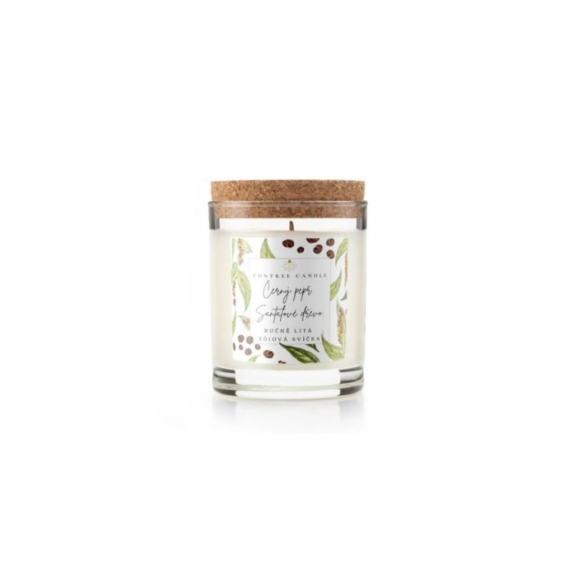 Vontree Candle Sójová vonná svíčka Černý pepř a Santal