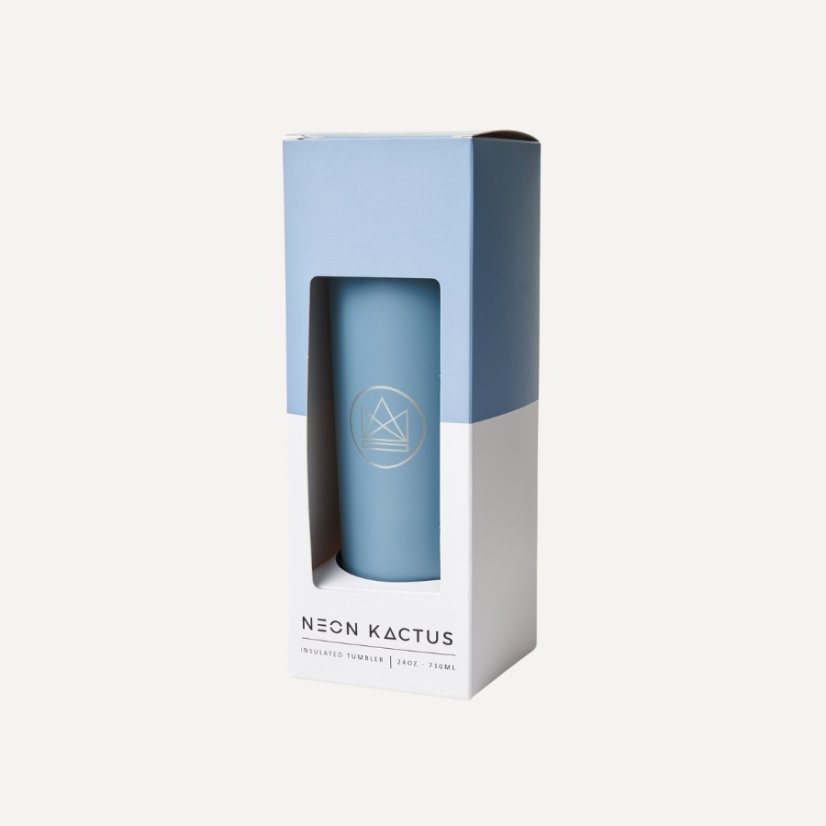 Neon Kactus Designový nerez pohár s brčkem 710 ml
