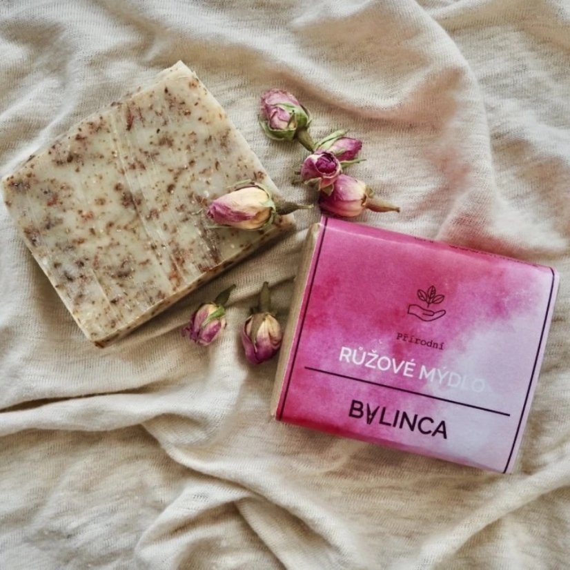 Bylinca přírodní mýdlo Růžové 90g