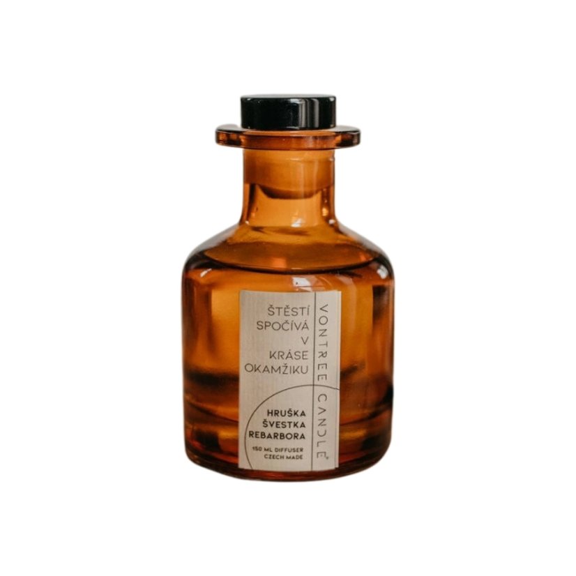 Vontree Candle Skleněný aroma difuzér Rebarbora, Hruška, Švestka