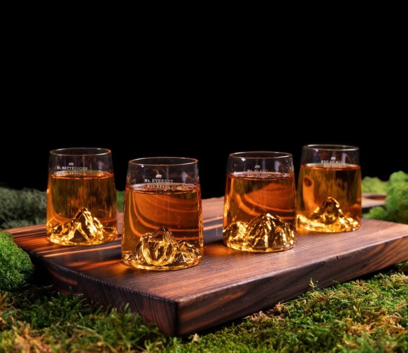 Alaskan Maker designové skleničky na panáky TOPOGRAPHIC 4 ks