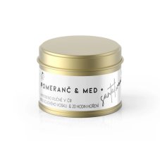 Vontree Candle Vonná sójová svíčka v plechovce Santal, Med, Pomeranč