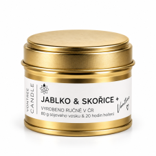 Vontree Candle Vonná sójová svíčka v plechovce jablko, skořice, vanilka