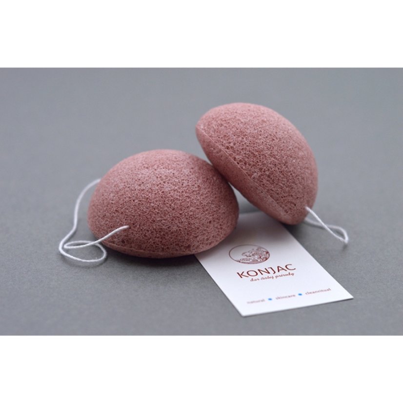 Konjac přírodní pleťová houbička Červený francouzský jíl