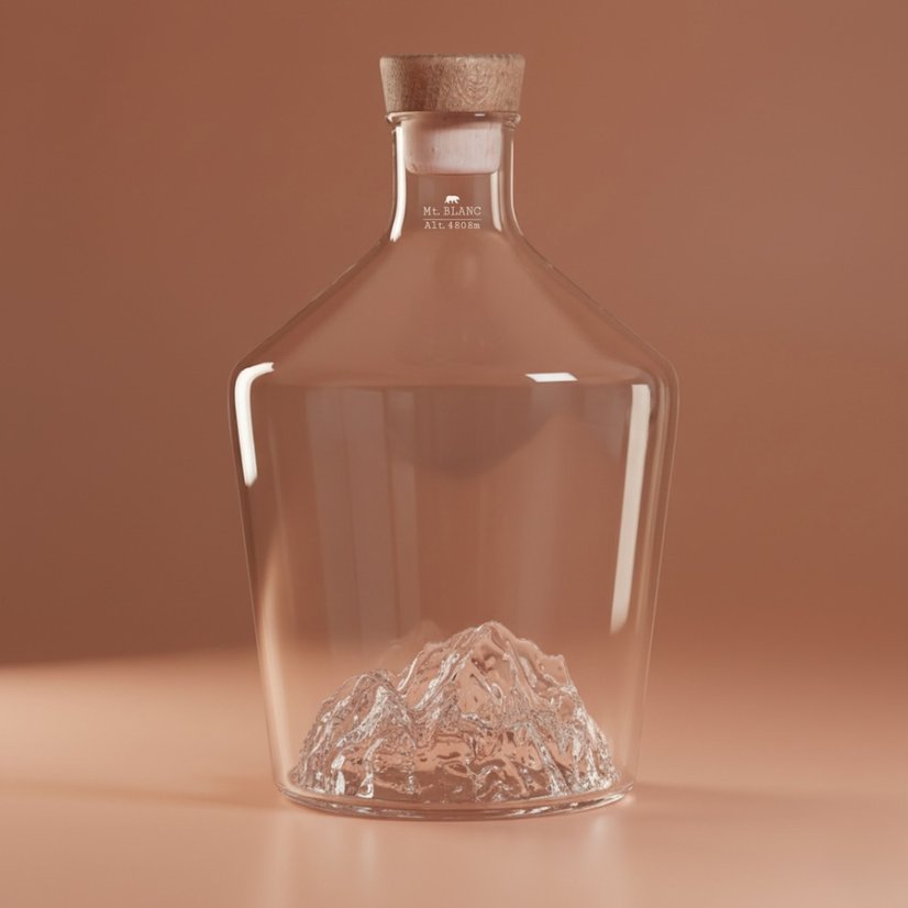 Alaskan Maker skleněná karafa na alkohol Mont Blanc