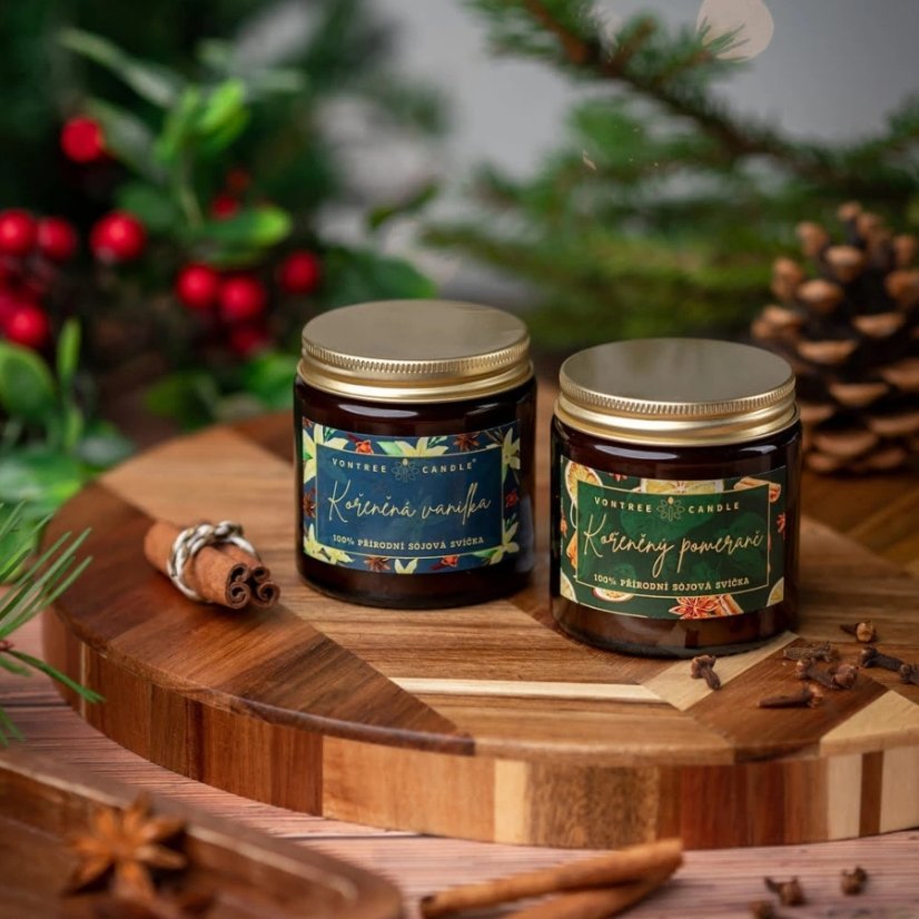 Vontree Candle Sójová vonná svíčka Kořeněná Vanilka 120ml