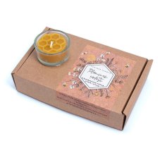 Vontree Candle Čajová svíčka ze včelího vosku se svícnem Plamínek radosti