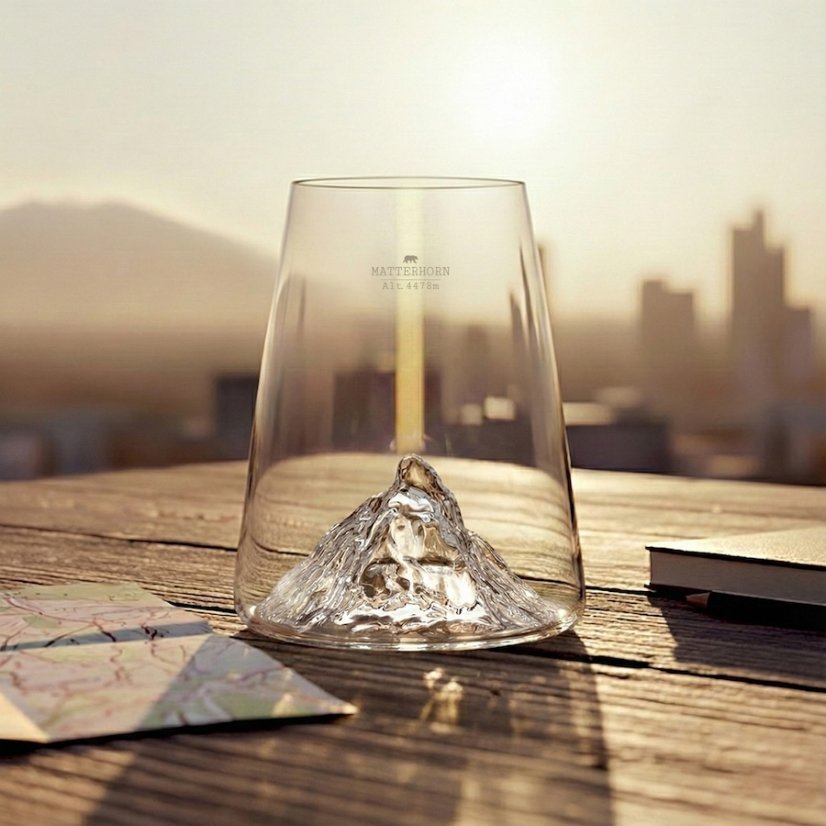 Alaskan Maker Designová křišťálová sklenice Mount Matterhorn
