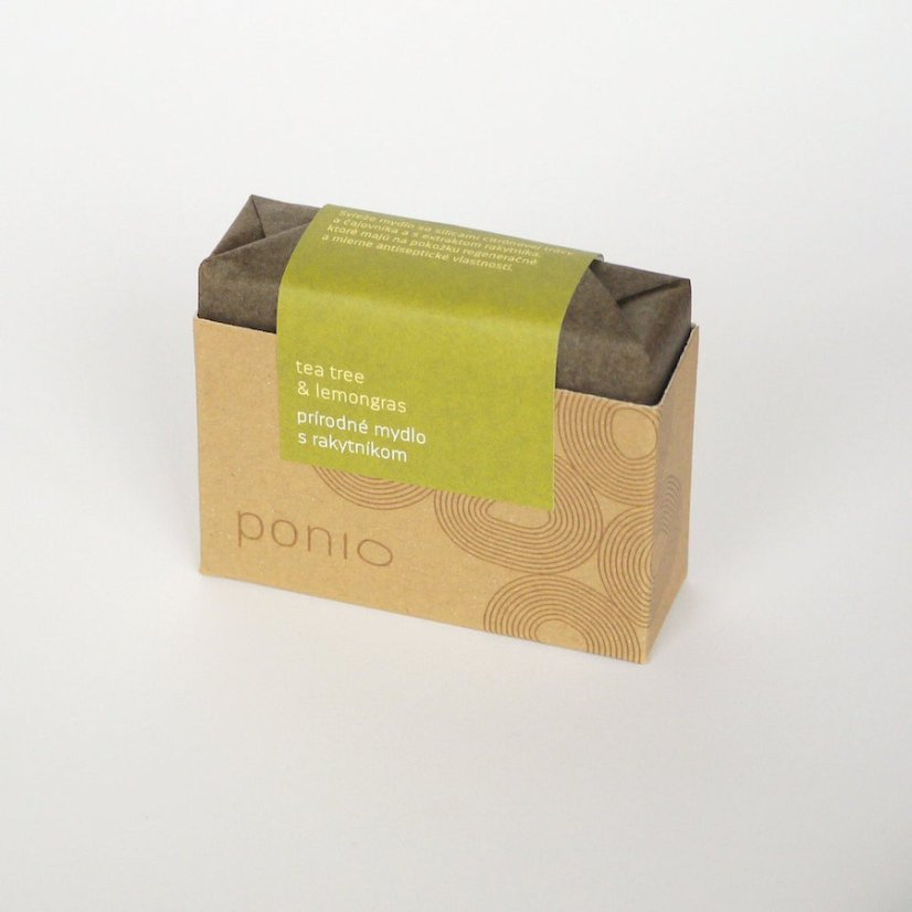 Ponio přírodní tuhé jemné mýdlo Tea tree a Lemongras