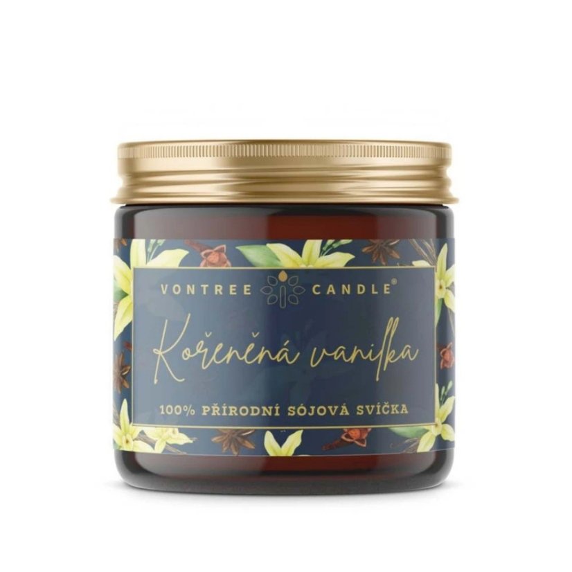 Vontree Candle Sójová vonná svíčka Kořeněná Vanilka 120ml