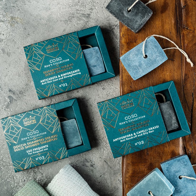 Officina Naturae 2v1 pánský tuhý sprchový šampon a mýdlo N03