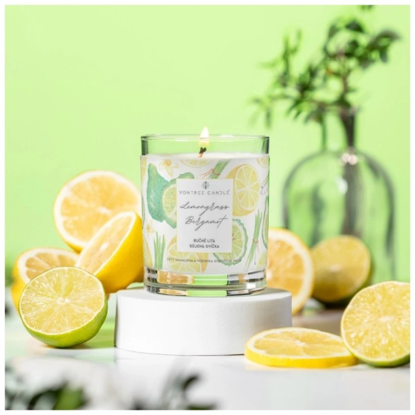 Vontree Candle Sójová vonná svíčka Citronová tráva & Bergamot