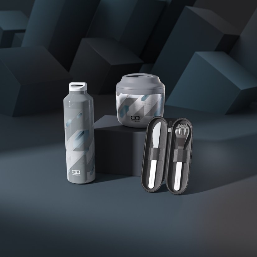 Monbento nerezová termoska s infuzérem Steel Graphic