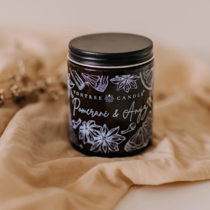 Vontree Candle Sójová vonná svíčka Pomeranč, Anýz 180 ml