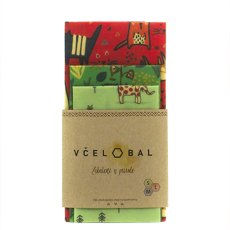 Včelobal voskované bavlněné ubrousky TRIO Zvířátka