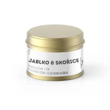Vontree Candle Vonná sójová svíčka v plechovce jablko, skořice, vanilka