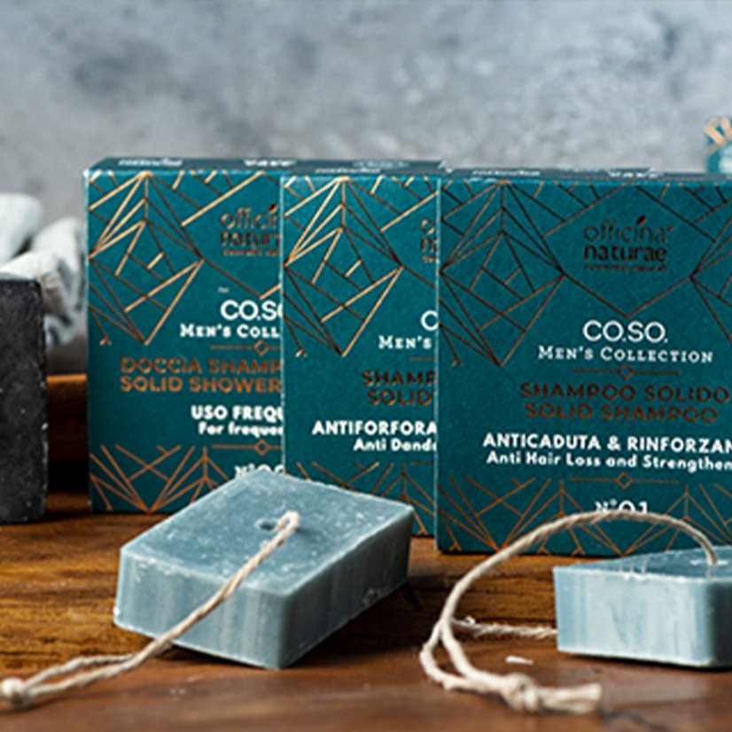 Officina Naturae 2v1 pánský tuhý sprchový šampon a mýdlo N03