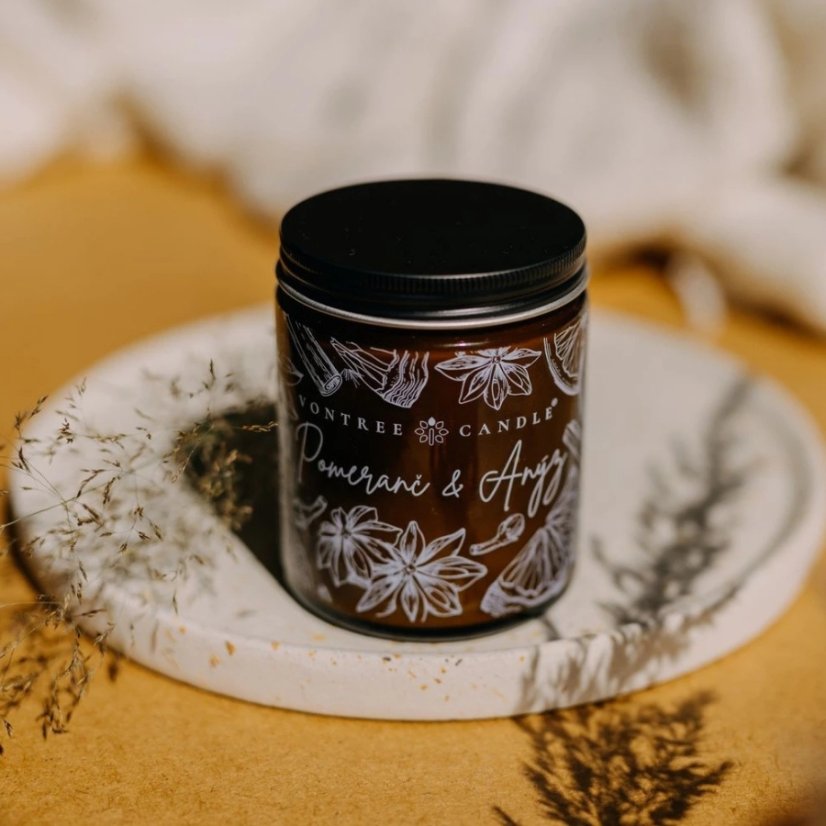 Vontree Candle Sójová vonná svíčka Pomeranč, Anýz 180 ml