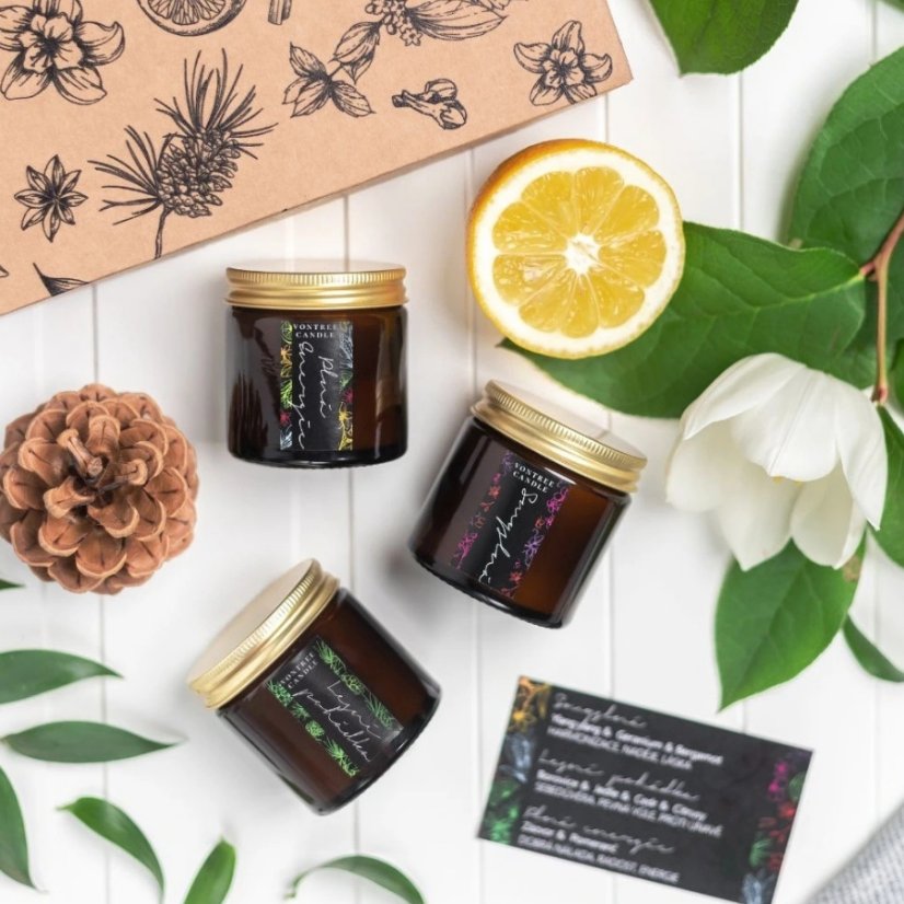 Vontree Candle Dárková sada sójových svíček ve skle II. 3 x 60 ml