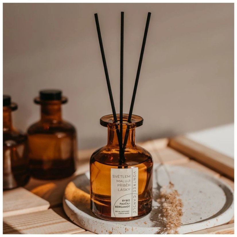Vontree Candle Skleněný aroma difuzér Pačuli, Rybíz, Bergamot