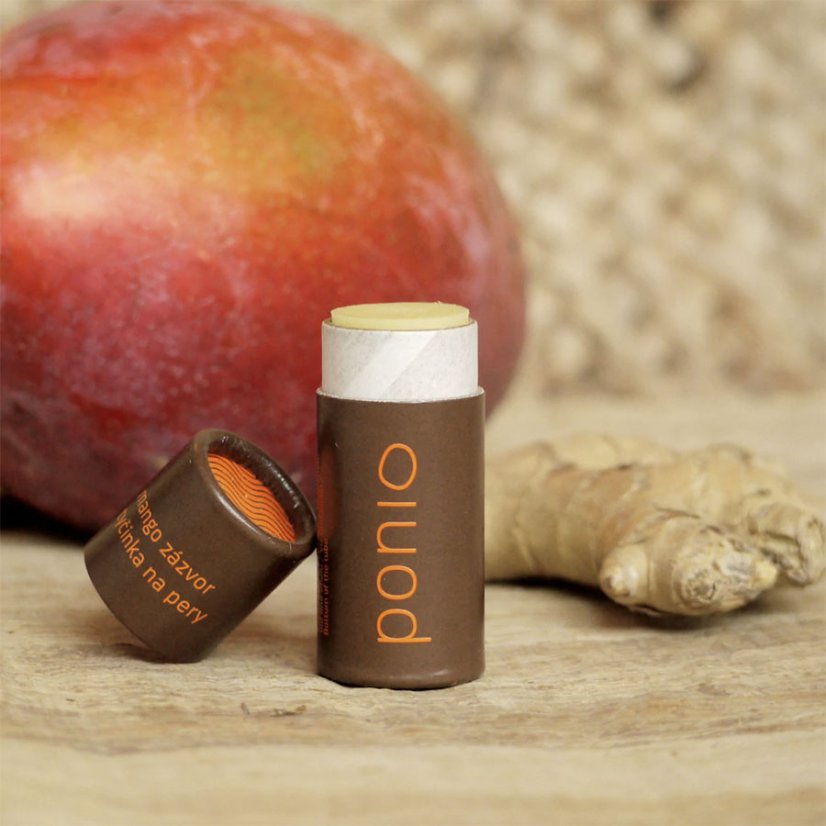 Ponio přírodní balzám na rty Mango a zázvor