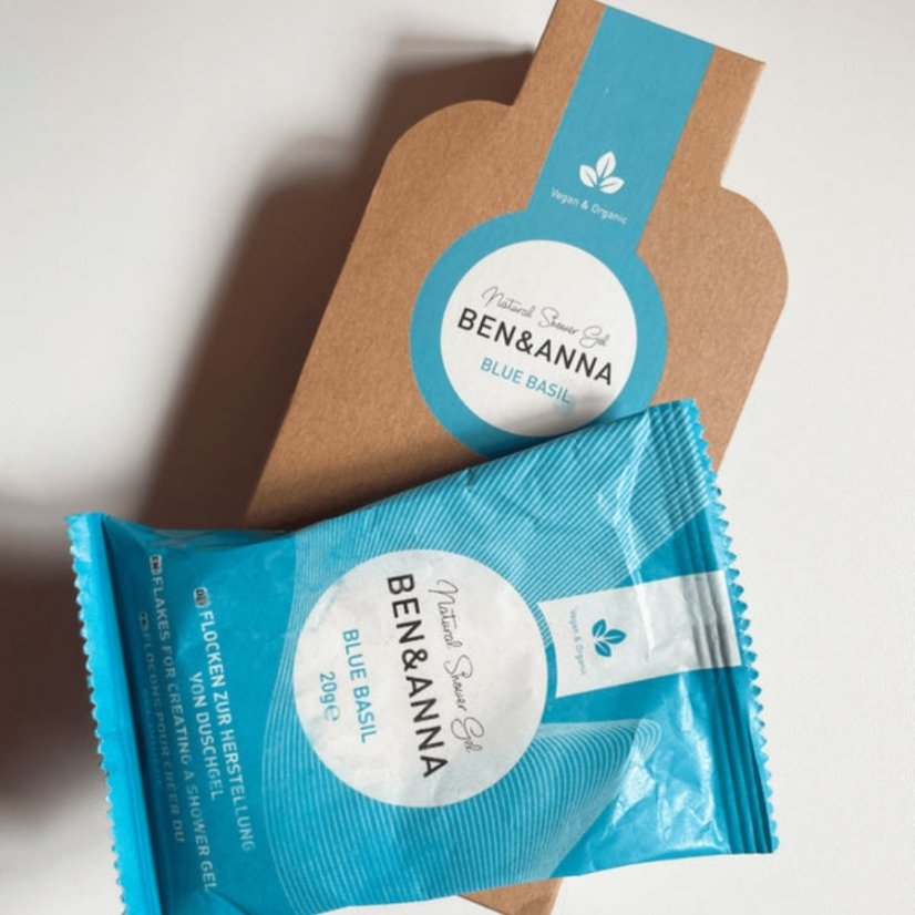 Ben & Anna Sprchový gel v prášku Blue Basil 2×20g