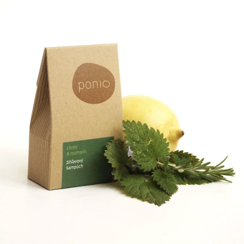 Ponio tuhý kopřivový šampon na vlasy Citron a rozmarýn